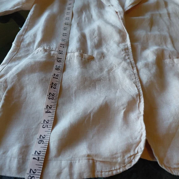 Rachel Zoe Women's 100%Linen Pink Open Front Blazer Jacket Size M - Picture 10 of 11